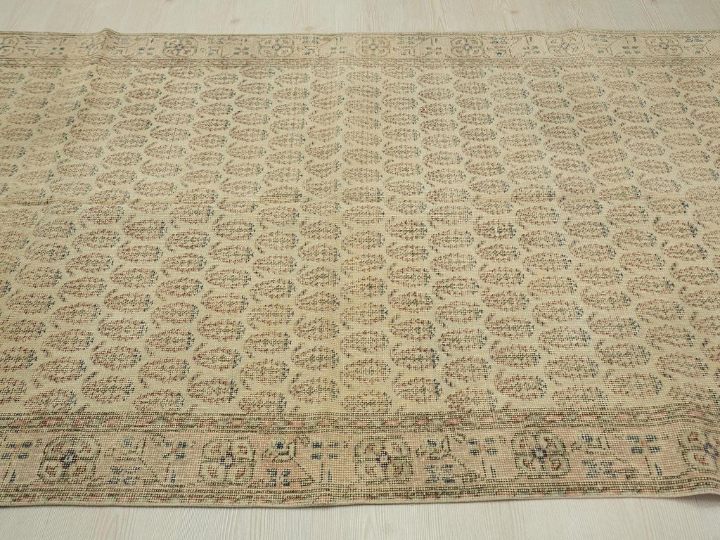 Small Anatolian Oushak Rug: Navy Blue & Beige Turkish Carpet, 4,5"x7,9" Ft.