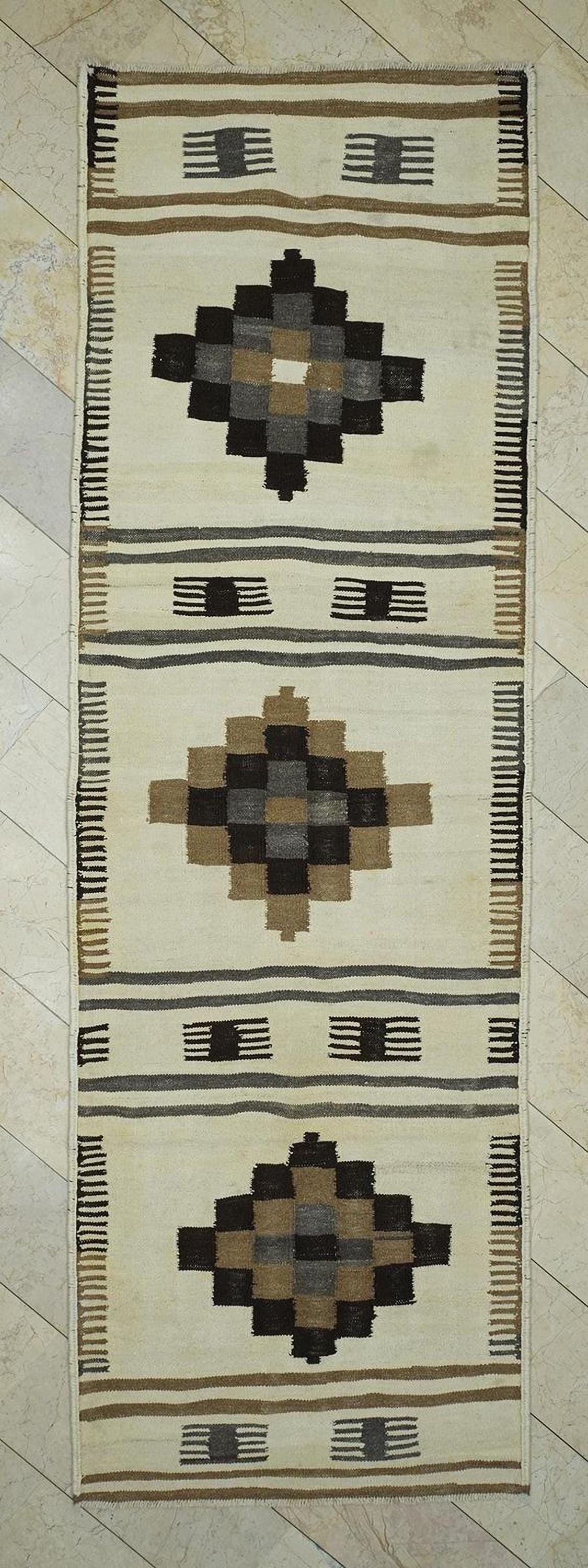4x12 Minimalist Neutral Color Wool Turkish Kilim Rug Runner,Home Living Decor Rugs.