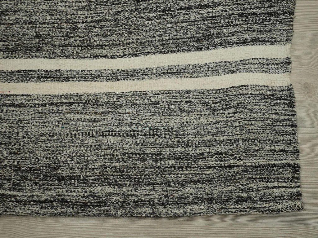 3x11 Orange White Stripe, Gray Turkish Rug Runner,Minimalist Decor Rugs