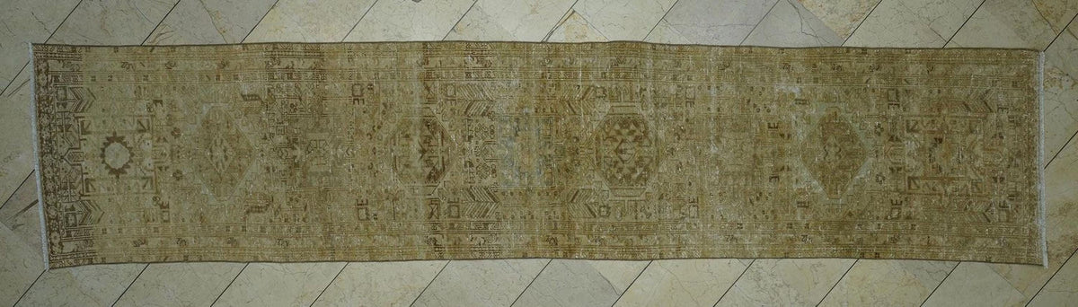 Antique Turkish Rug Runner - Anatolian Handmade Wool, Vintage Earth Color Rugs.