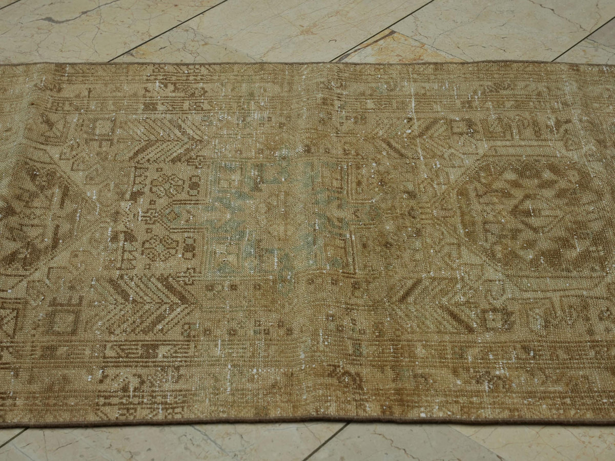 Antique Turkish Rug Runner - Anatolian Handmade Wool, Vintage Earth Color Rugs.