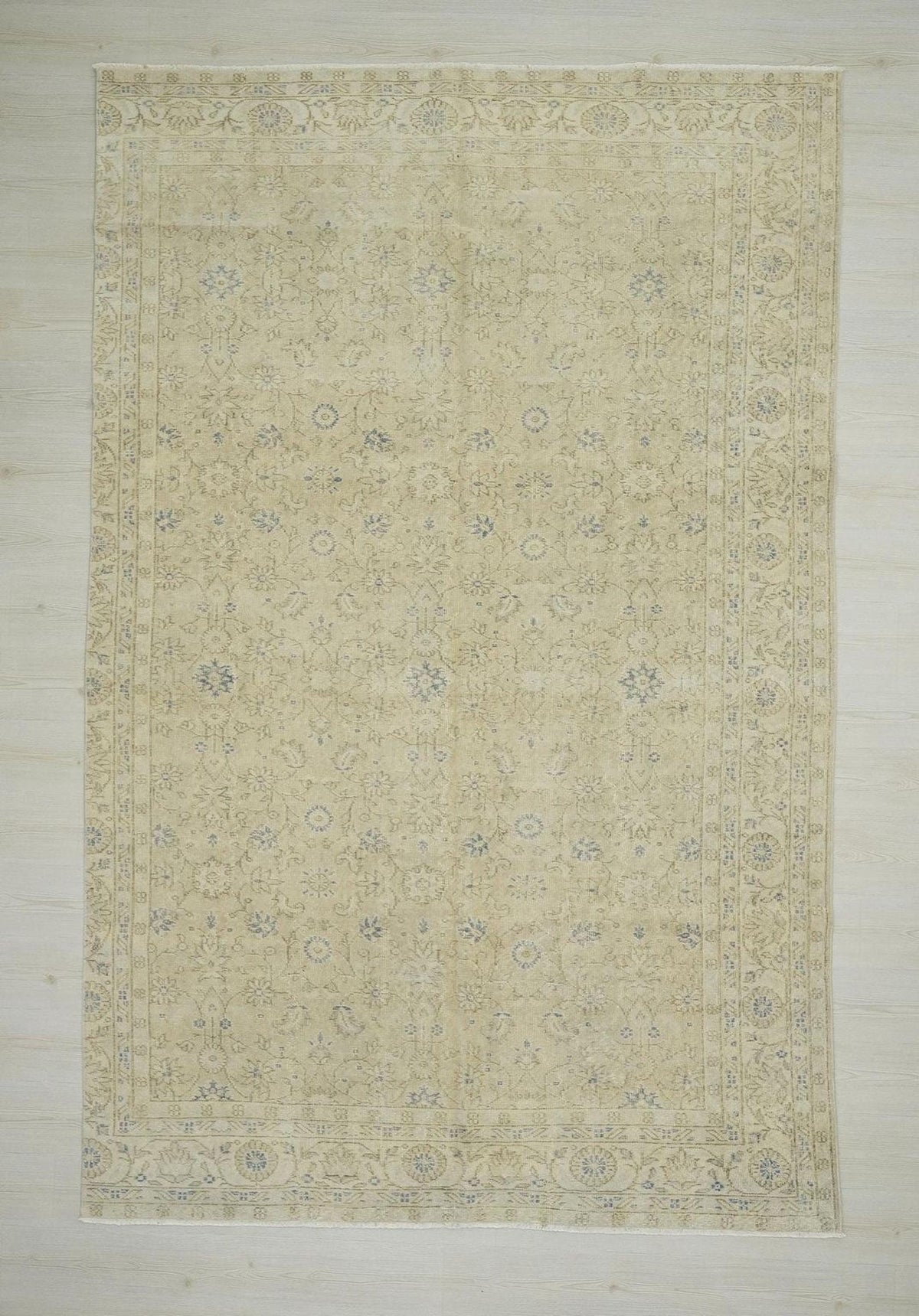 Geometric Vintage Turkish Oushak Rug: 6.7x10.3 Feet,Seasonal decor home living area rugs