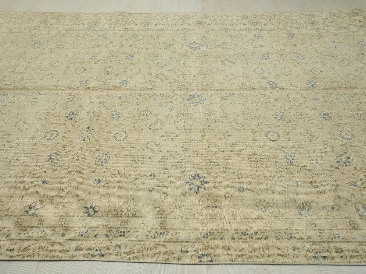 Geometric Vintage Turkish Oushak Rug: 6.7x10.3 Feet,Seasonal decor home living area rugs