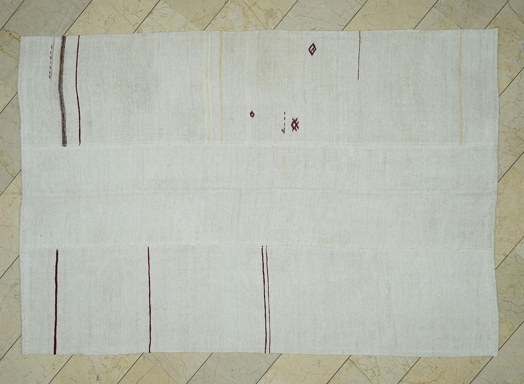 6x9 Handmade Turkish Hemp Patchwork Rug: Stripe Kilim Home Living Decor Rugs.