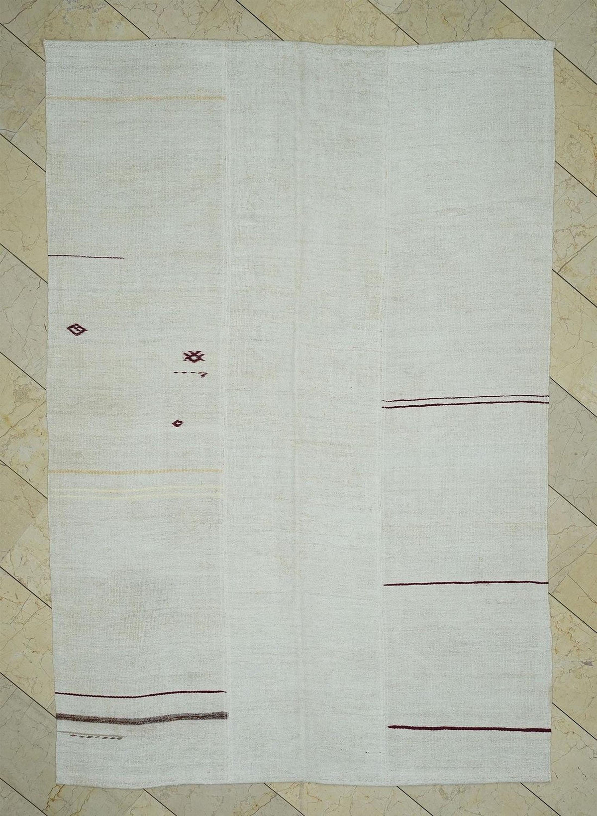 6x9 Handmade Turkish Hemp Patchwork Rug: Stripe Kilim Home Living Decor Rugs.
