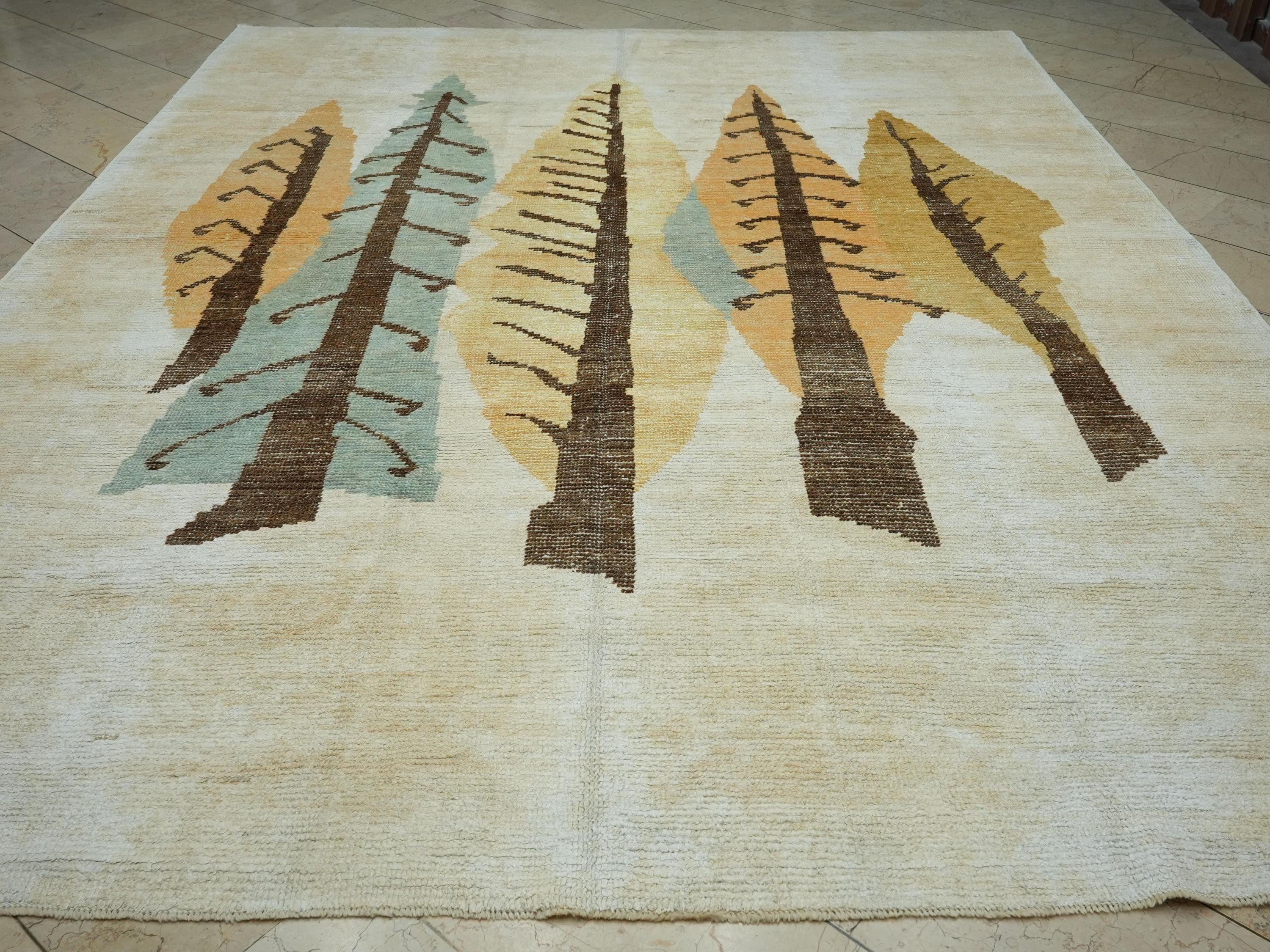 Contemporary Turkish Hemp Rug 9x12: Large Wall Hanging Art Decor Rugs.