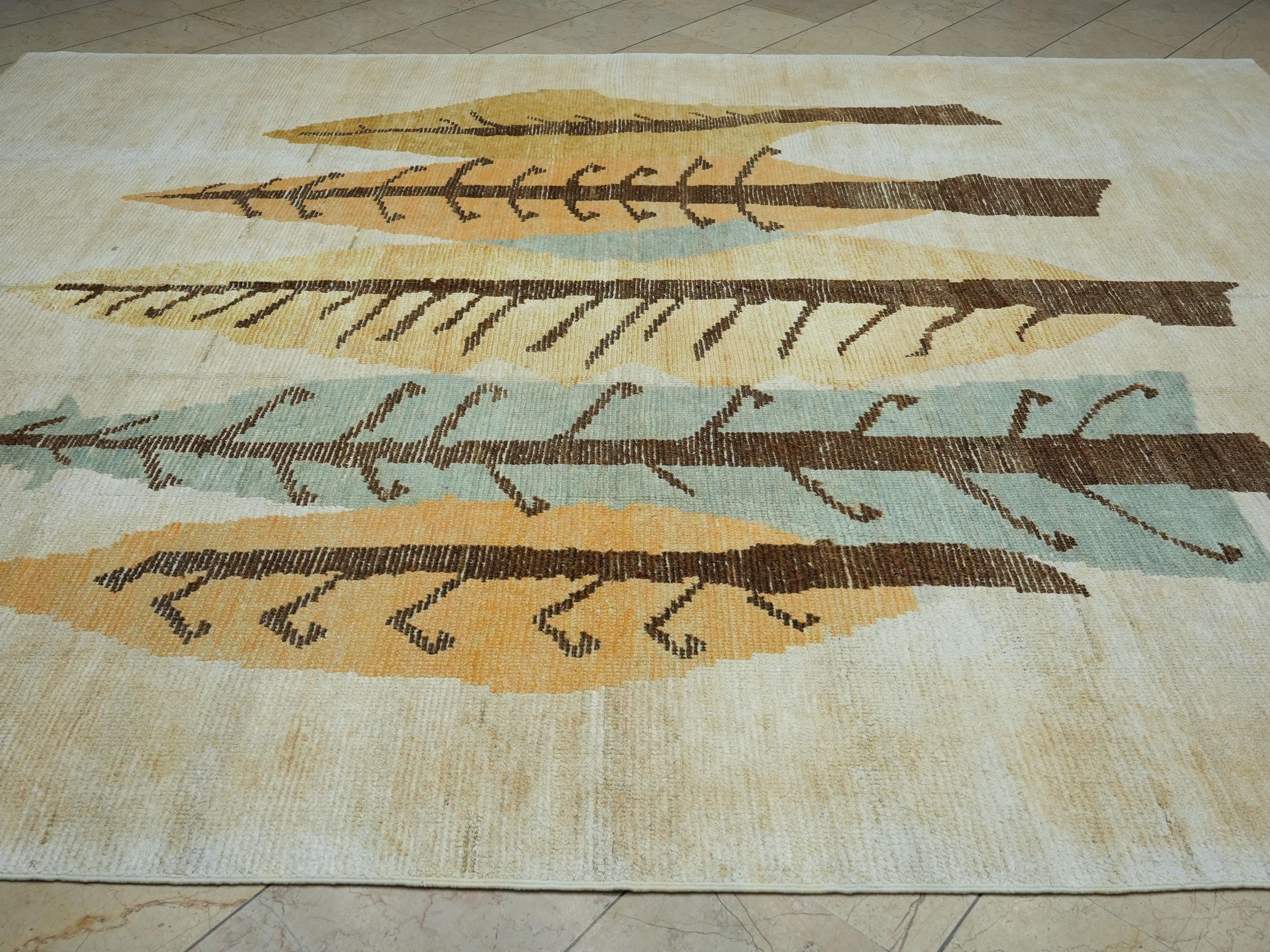 Contemporary Turkish Hemp Rug 9x12: Large Wall Hanging Art Decor Rugs.