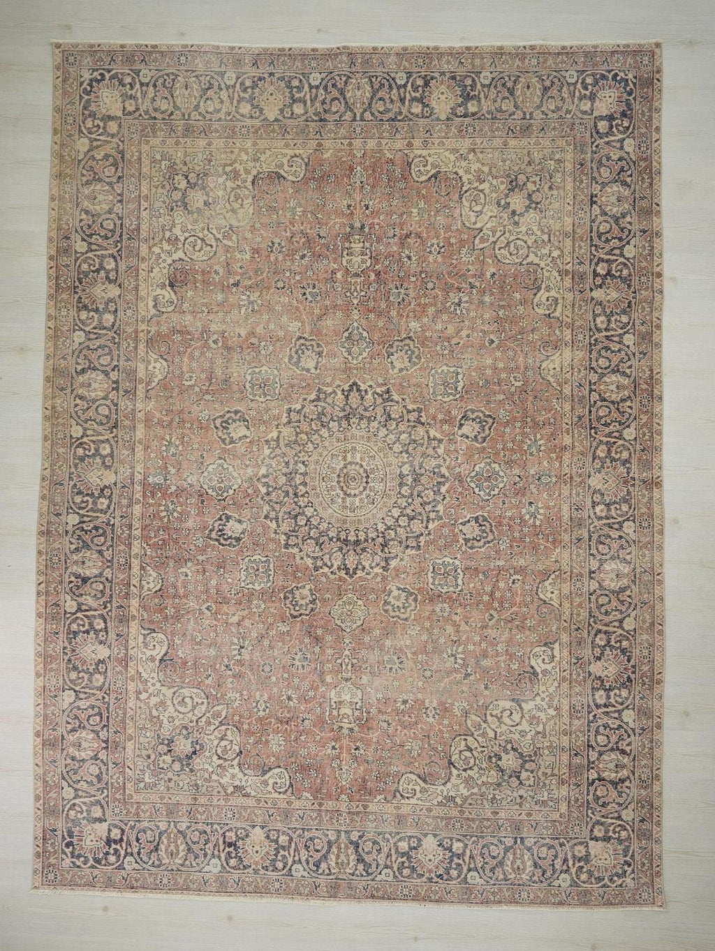 Vintage Handmade Wool Oushak Rug: 8.5x12 Turkish Oversize Carpet,Bohemian Home Living Rugs.