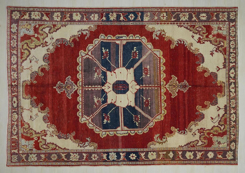 Antique Decor Turkish Wool Rug: 7x10 Feet,Red,Purple East Anatolian Rugs