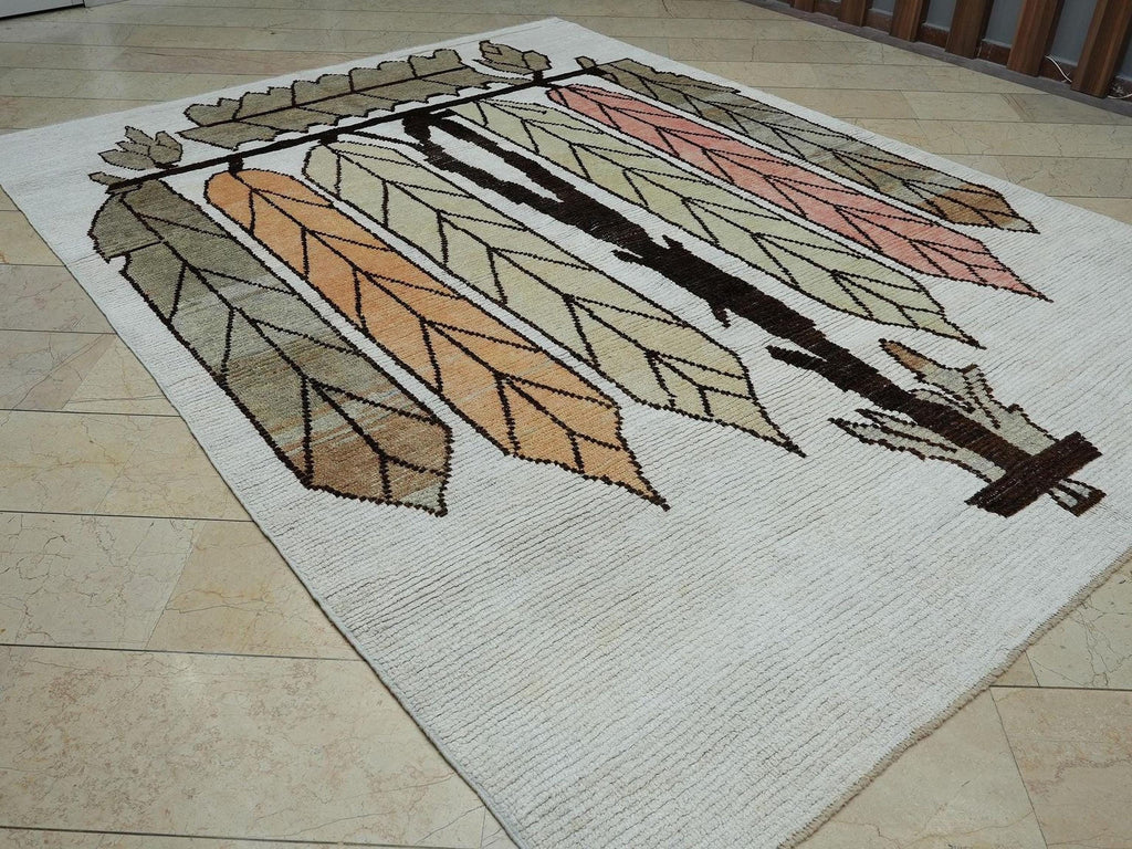 Tree Of Life Design Rugs: Hemp & Wool Woven Contemporary Home Living Decor Rug, 8x10.6