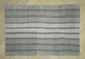 Scandinavian Style: Black Stripe Natural Gray Kilim Rug 7x10.2 Flat Woven Turkish Rugs