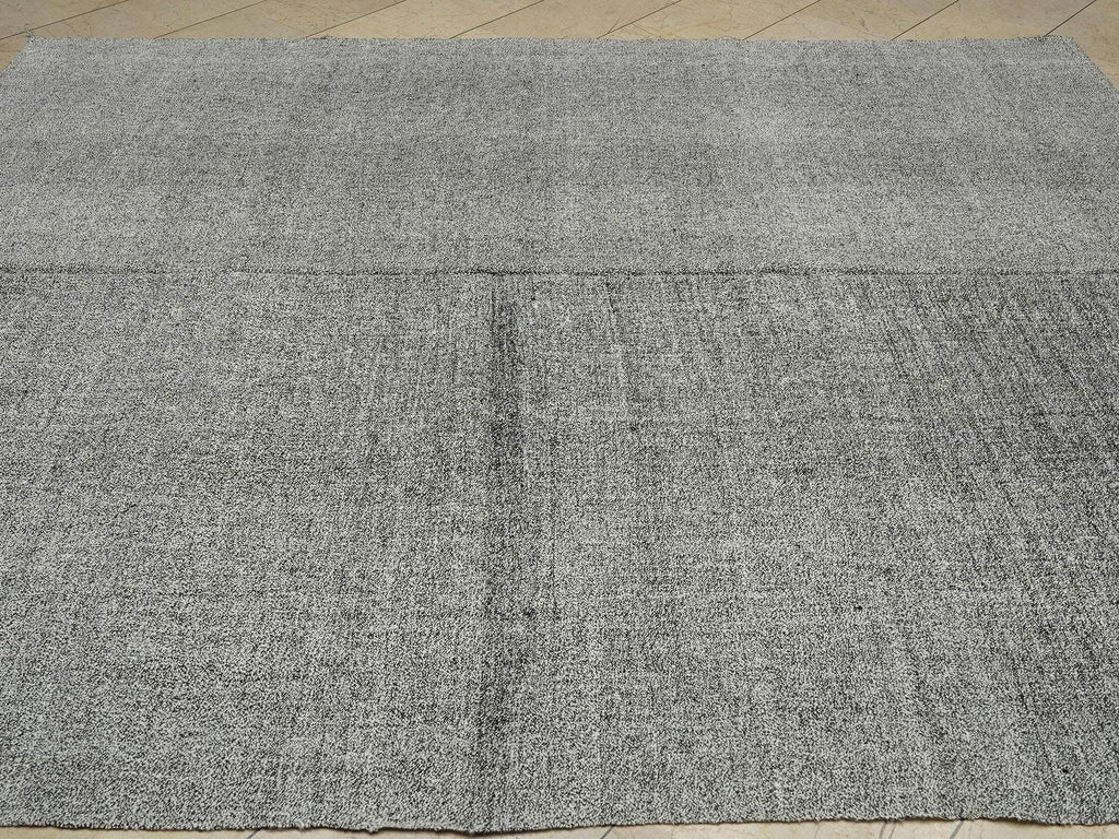 Large Gray Kilim Rug: Flat Weave Turkish Rugs 7,10"x9,4" Feet