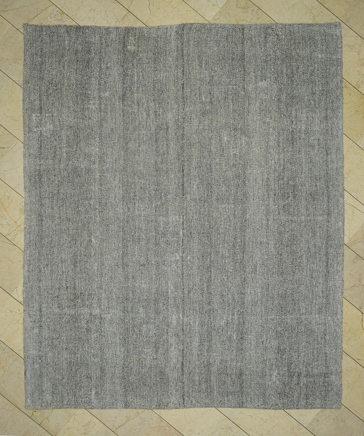 Large Gray Kilim Rug: Flat Weave Turkish Rugs (7,9"x9,4" Feet)