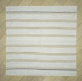 Handmade Striped Turkish Kilim Rug: 8.3"x8.5' Square Cotton Goat Hair Rugs