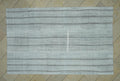Striped Kilim Rug: White and Grey Flat Weave, Turkish Rugs 5,5"x8,8" Feet.