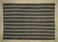Vintage Turkish Kilim Rug: White Stripe, Dark Gray Rugs, 7.3"x10.3" Feet.