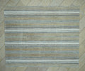 Oversize White and Gray Striped Kilim Rug: 7.5x9,Vintage Turkish Cotton Rugs.