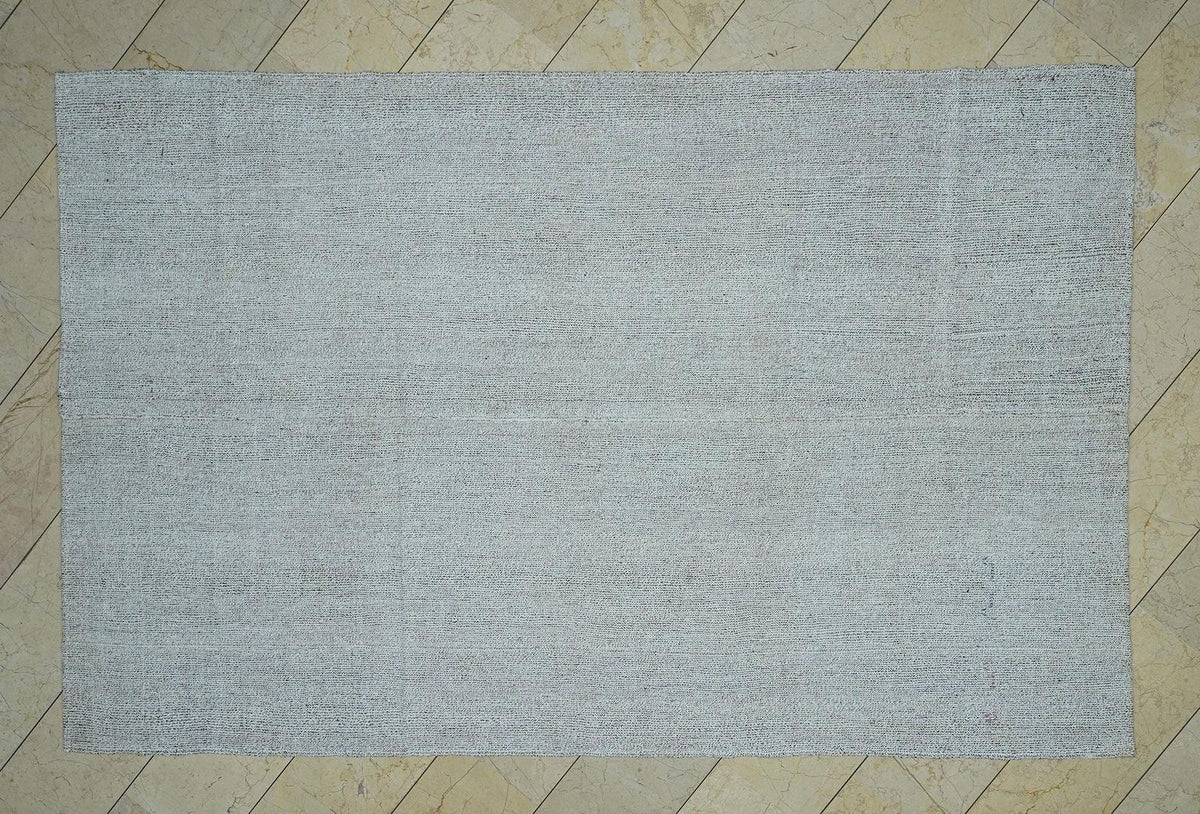 7x10 Scandinavian Style Ivory Turkish Flat Weave Kilim Rug,Home Living Decor Rugs.