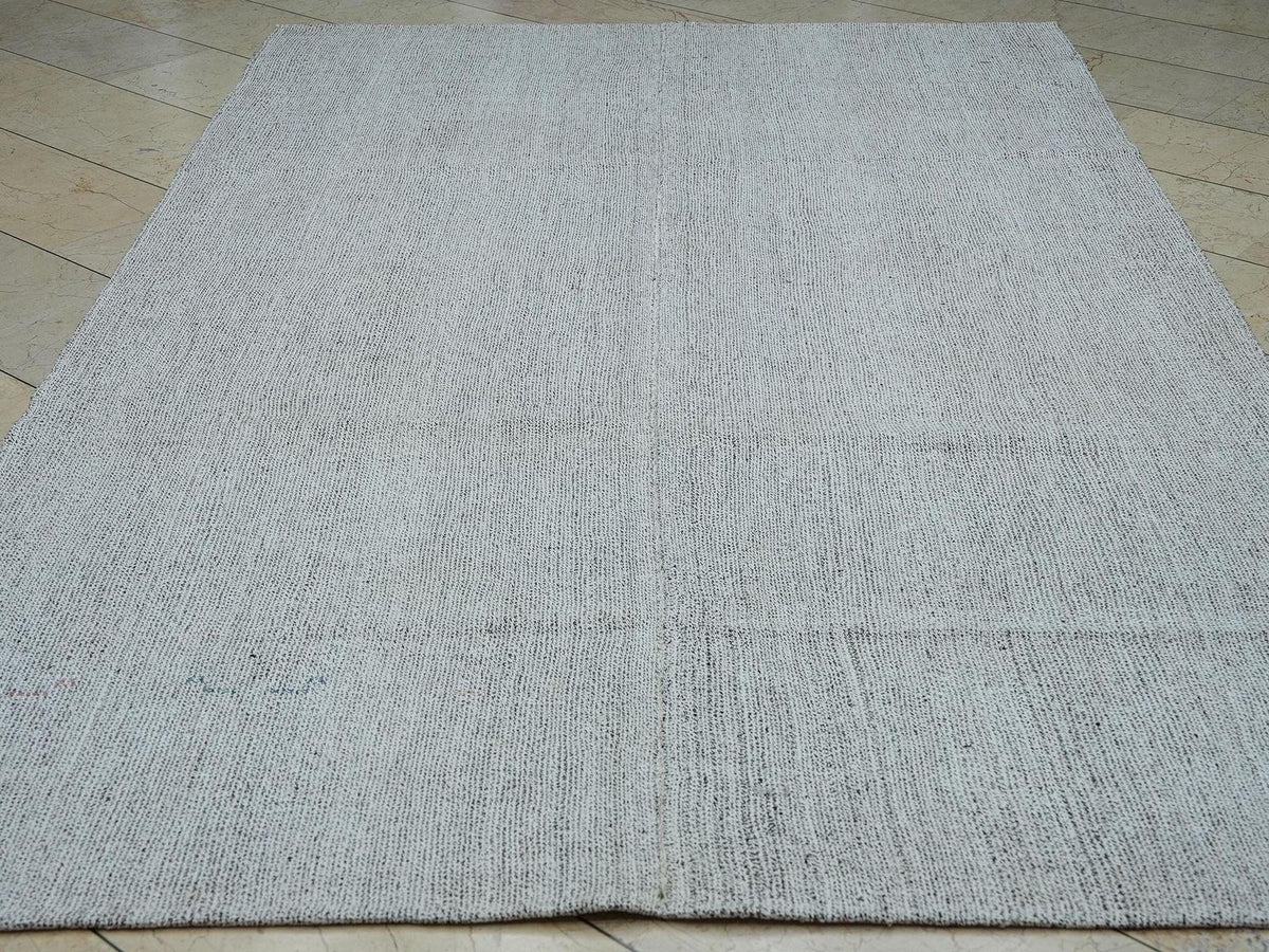 7x10 Scandinavian Style Ivory Turkish Flat Weave Kilim Rug,Home Living Decor Rugs.