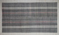Vintage Pink Gray Stripe Kilim Rug: Long Turkish Flat Woven Rugs 7x12 Ft