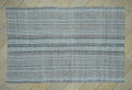Vintage Turkish Kilim Rug: White Striped Gray Cotton & Goat Hair Rugs 6.1"x9.5" Feet.
