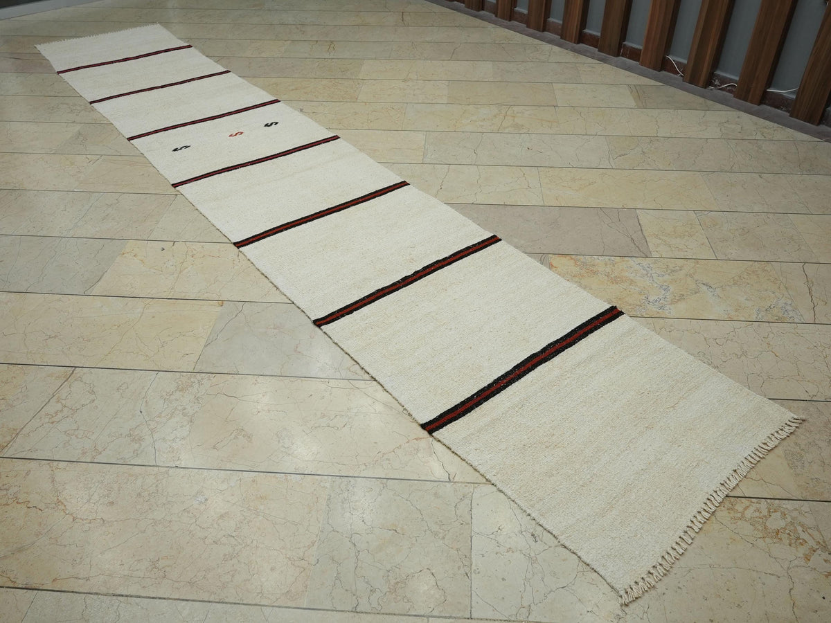 Stairs Treads Decor Striped Hemp Kilim Rug Runner: 2.3x13.5 Feet,Long Turkish Rugs.