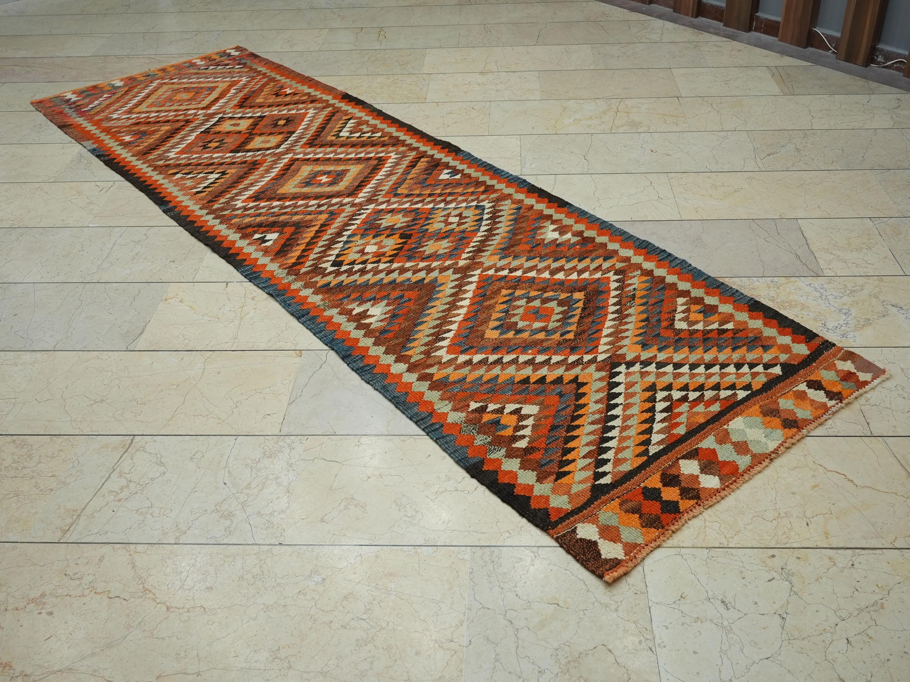 3x10 Wedding Gift Kurdish Dowry Kilim Rug Runner: Home Kitchen Decor Rugs