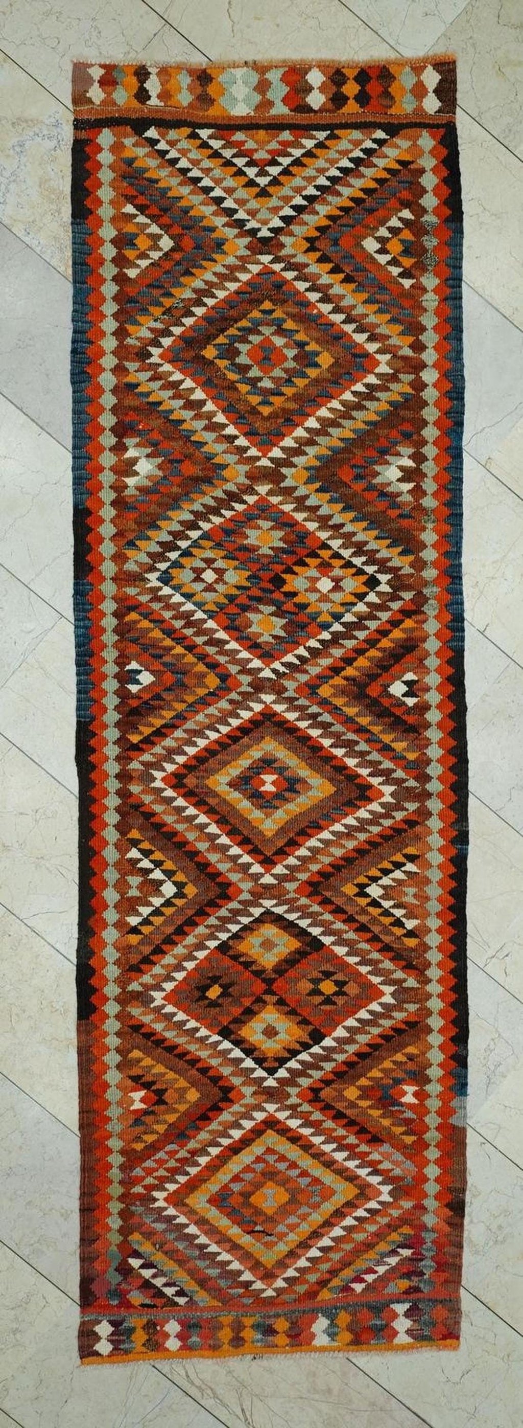 3x10 Wedding Gift Kurdish Dowry Kilim Rug Runner: Home Kitchen Decor Rugs