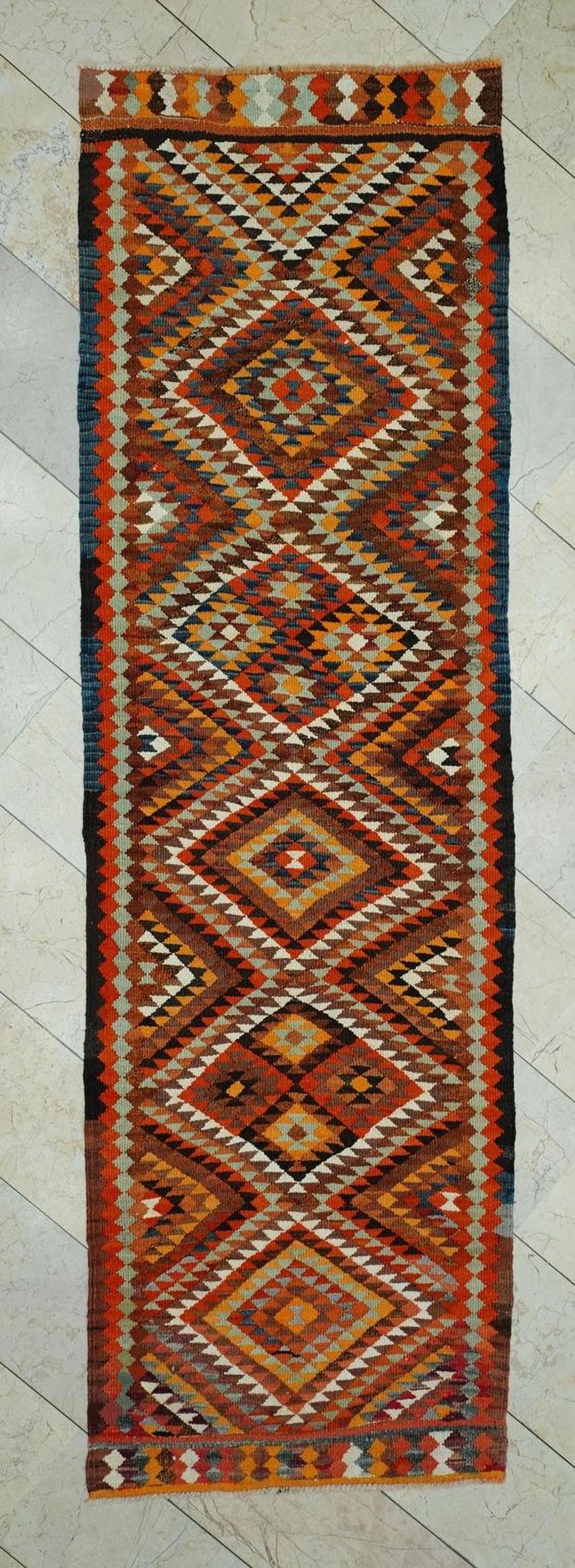 3x10 Wedding Gift Kurdish Dowry Kilim Rug Runner: Home Kitchen Decor Rugs