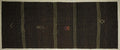 Handmade Goat Hair Kilim Rug: Dark Brown & Cream Striped Long Rugs, 4.7x11.7 ft.
