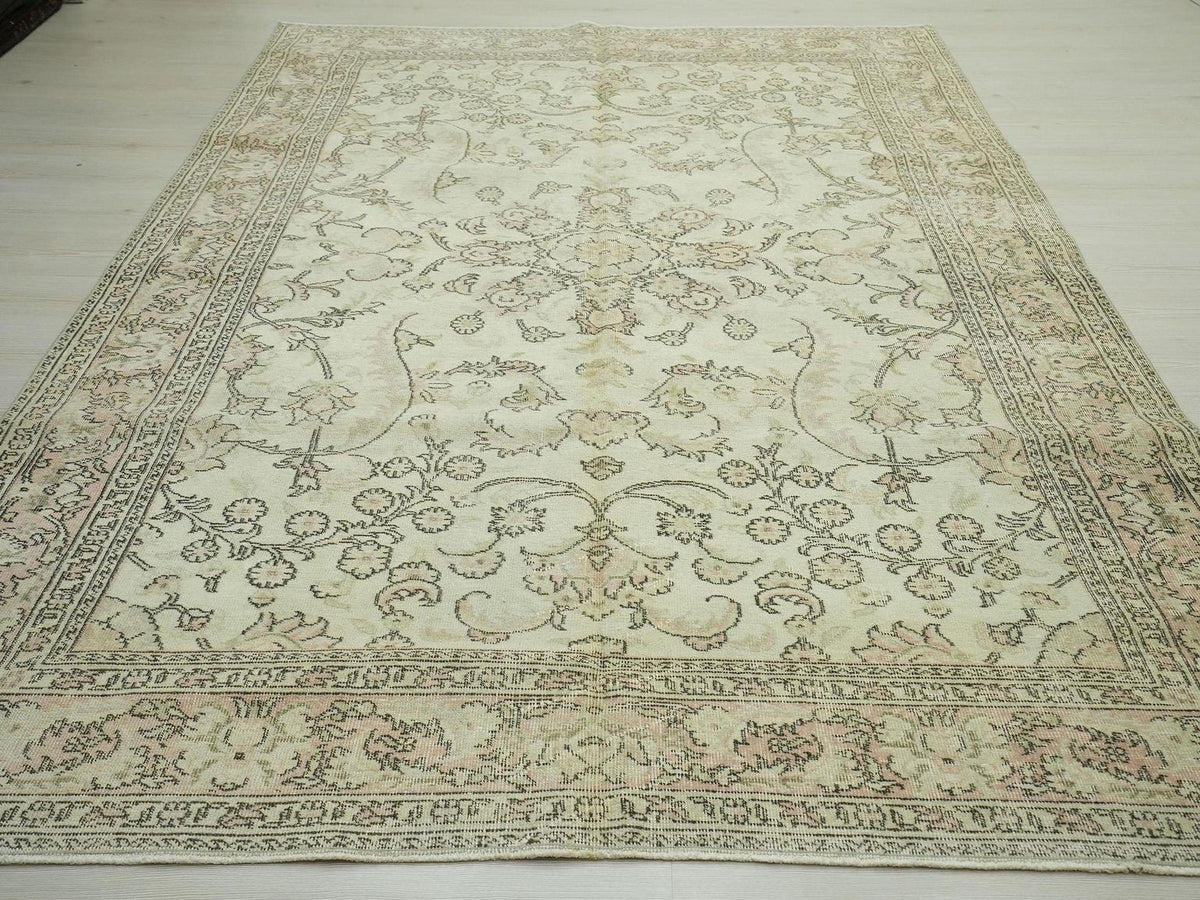 Seasonal Decor Vintage Turkey Oushak Rug: 7x10 Feet, Neutral Colors Area Rugs