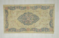 Small Vintage Turkish Oushak Rug: Handmade Wool Carpet Rugs, 4.6"x8.2" Feet.