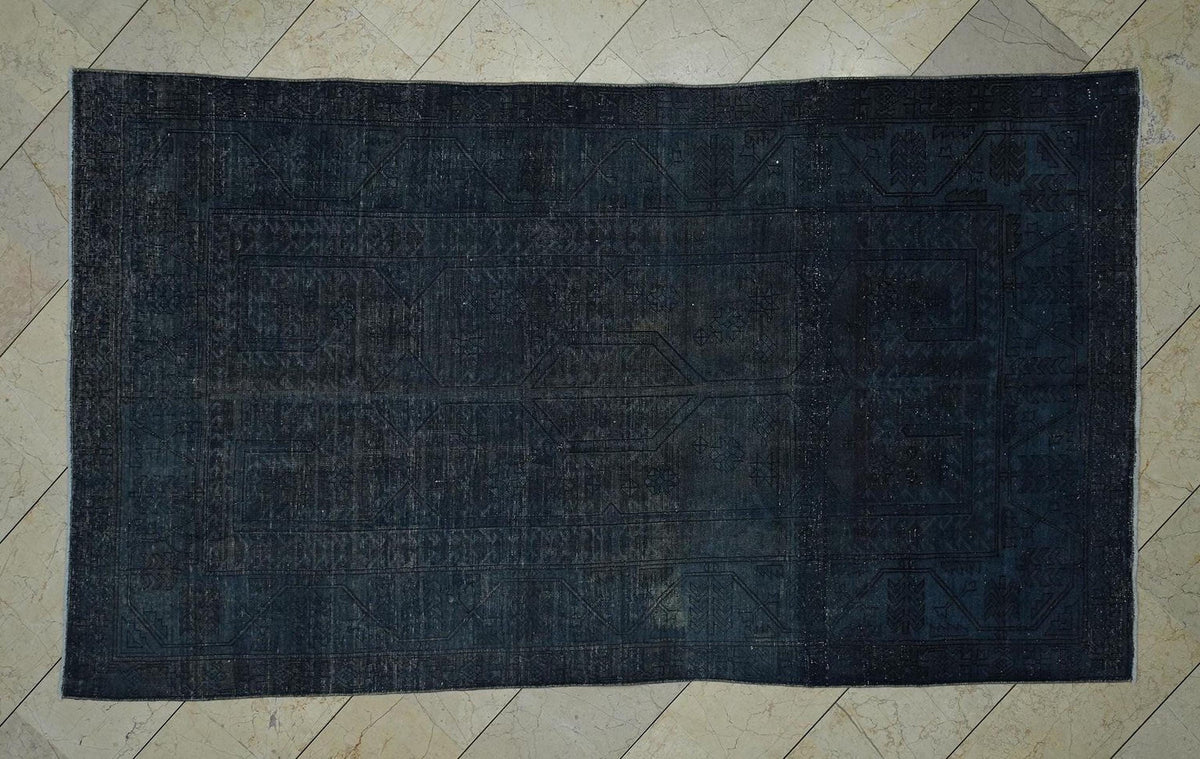 Overdye Gray Turkish Carpet Rug: 4.9"x8.7" Feet,Small Size Rugs