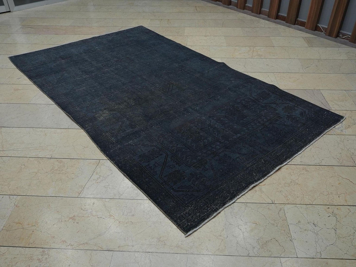 Overdye Gray Turkish Carpet Rug: 4.9"x8.7" Feet,Small Size Rugs