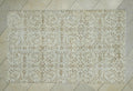 Vintage Handmade Wool Oushak Rug: Cream & Brown Bohemian Carpet,4x6 Ft.