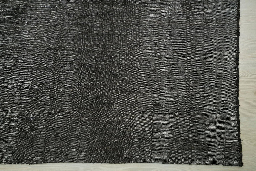 6x9 Vintage Black Goat Hair Kilim Rug: Undyed Flat Weave Rugs
