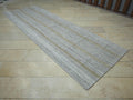 4x12 Flat Weave Gray Turkish Kilim Rug Runner:Mid Century Modern Wide & long Rugs.