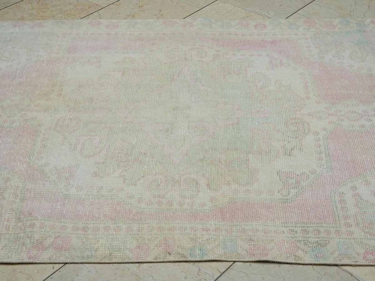 4x7 Seasonal Decor: Vintage Turkish Oushak Rug,one of a kind handwoven rugs