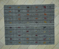 Scandinavian Style Flat Weave Turkish Striped Kilim Rug: 6.3x7.6 Ft,Embroidered Rugs