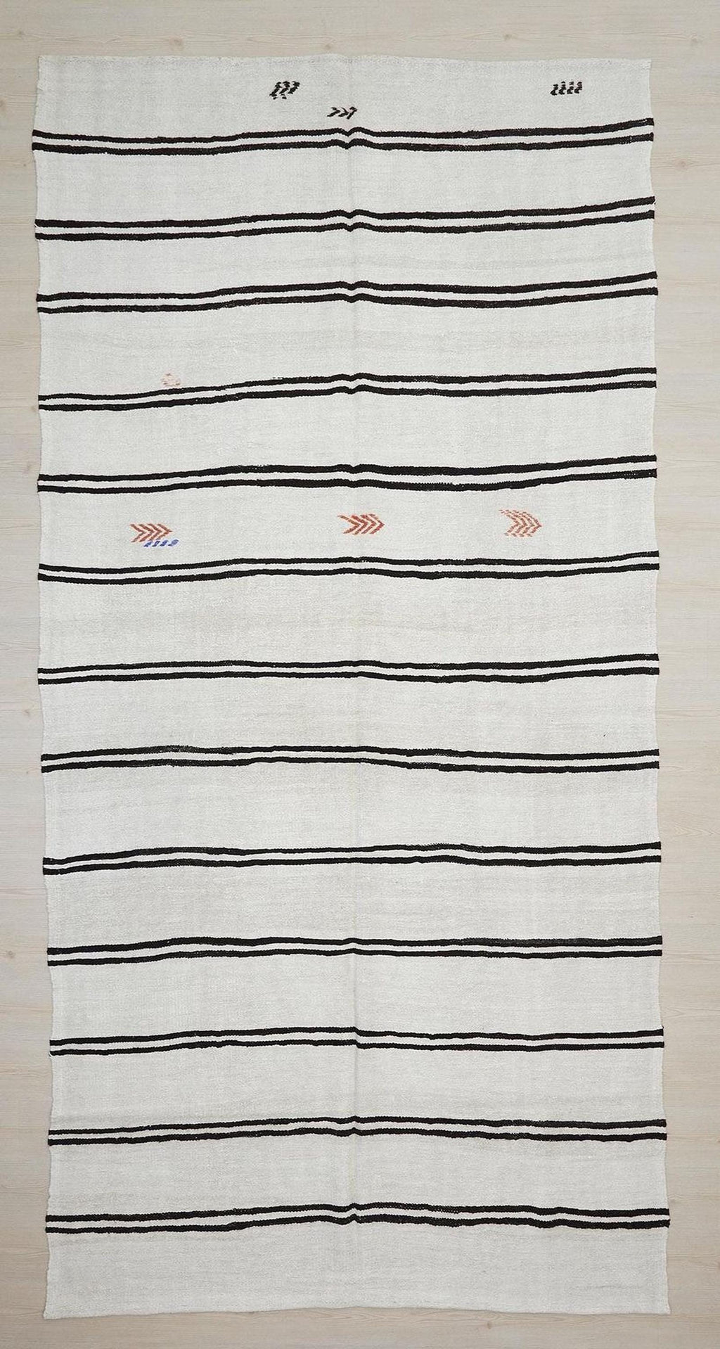 Minimalist Dark Brown Stripe Organic Hemp Kilim Rug: Mid-Century Modern Decor Rugs ,6,6x13,2 Ft
