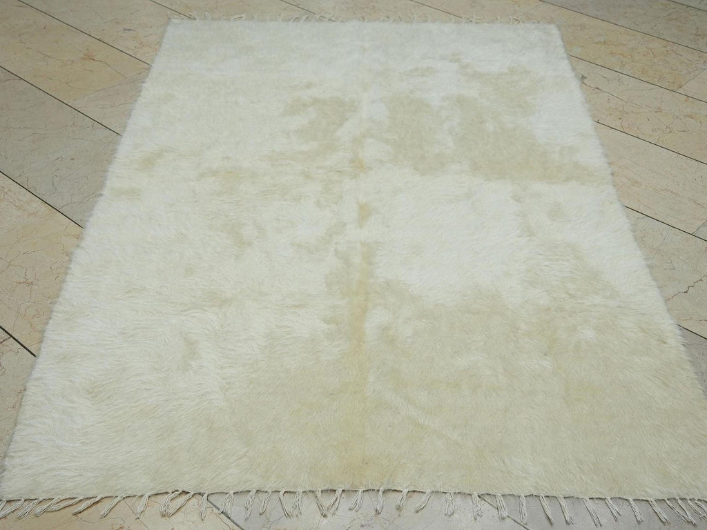 Antique Navajo Style Kurdish Blanket Kilim Rug,4x6 Ft,Cream Color Rugs.
