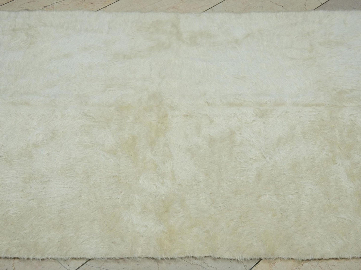 Antique Navajo Style Kurdish Blanket Kilim Rug,4x6 Ft,Cream Color Rugs.