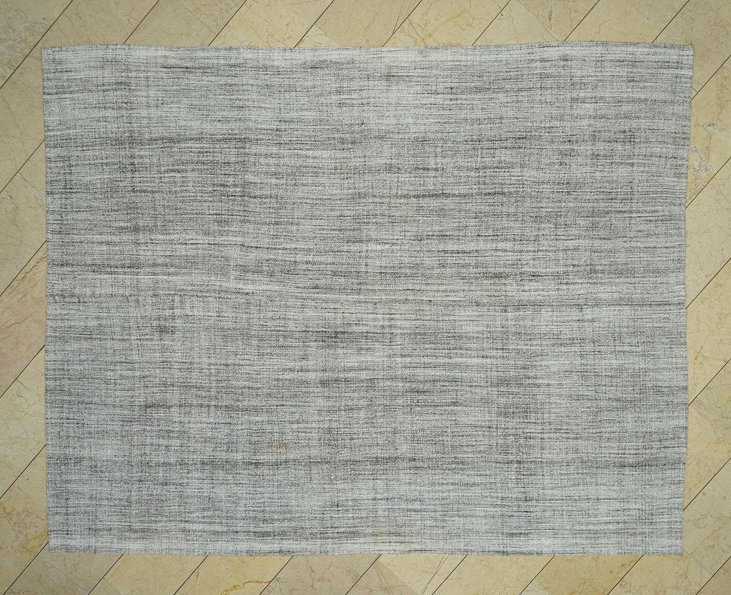 8x10 Primitive Decor Turkish Kilim Rug: Natural ivory Gray Flat Weave Rugs