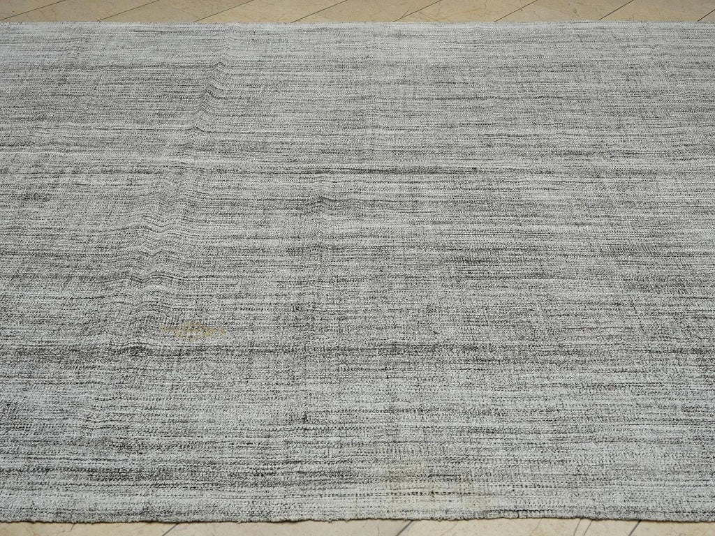 8x10 Primitive Decor Turkish Kilim Rug: Natural ivory Gray Flat Weave Rugs
