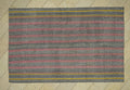 Pink Stripe Gray Kilim Rug: Mid Century Modern Turkish Flat Weave Rugs, 6,1x9,4 Feet.