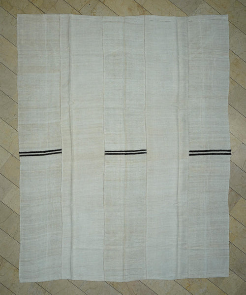 10x12 Oversized Vintage Stripe Design Hemp Kilim Rug: Minimal Home Living Floor Decor Rugs.