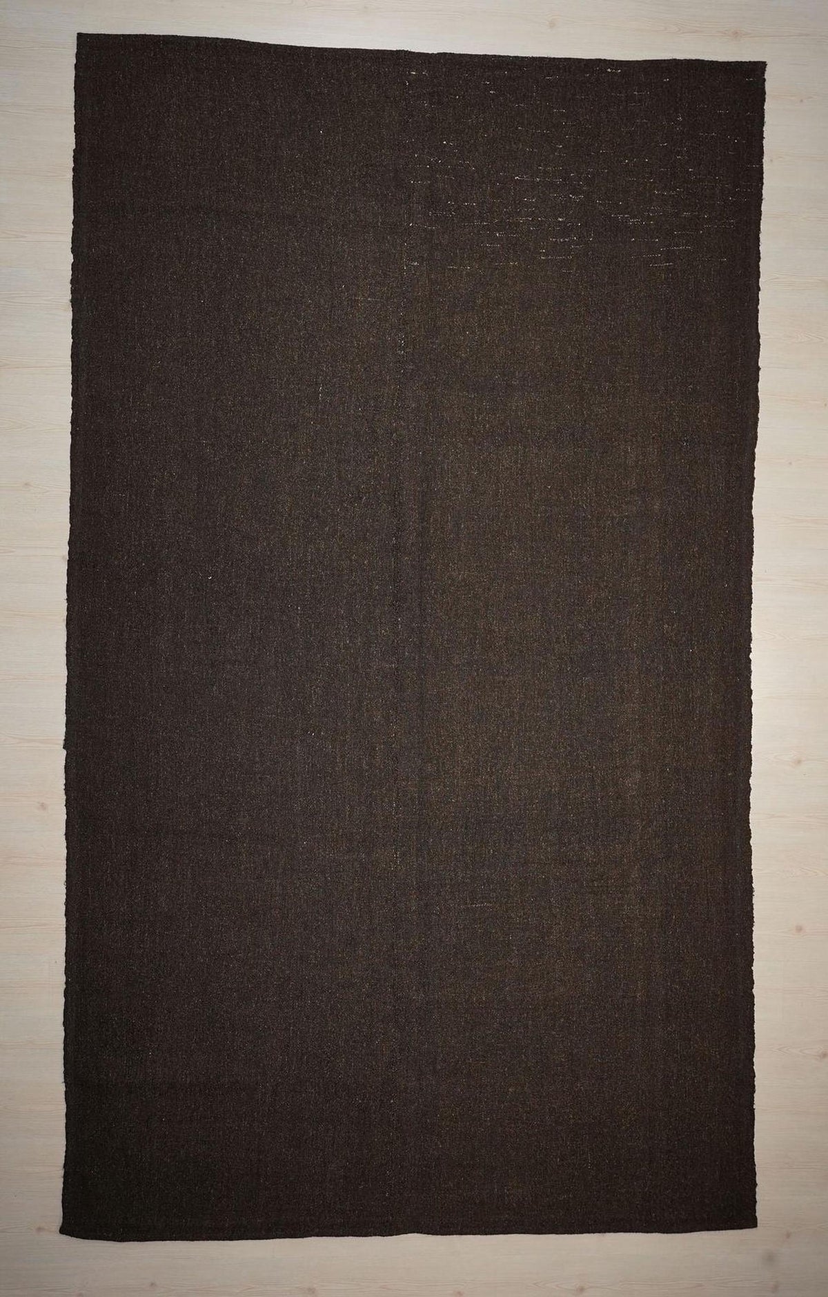 Oversized Goat Hair Kilim Rug: 7.3x12.5 ft, Brown Nomadic Tent Rugs