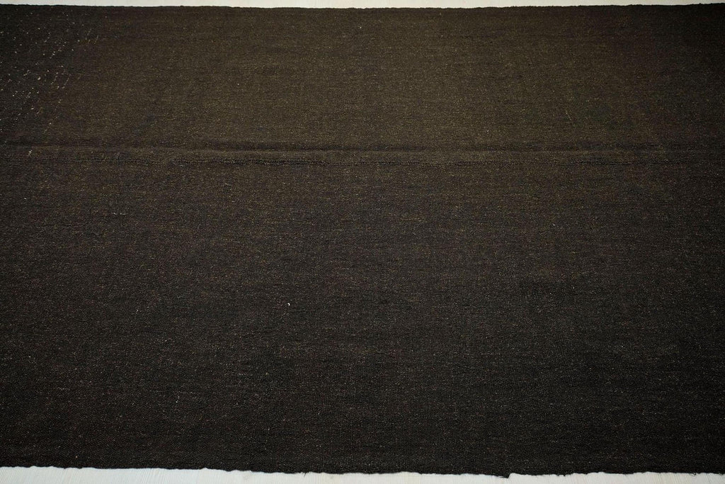 Oversized Goat Hair Kilim Rug: 7.3x12.5 ft, Brown Nomadic Tent Rugs