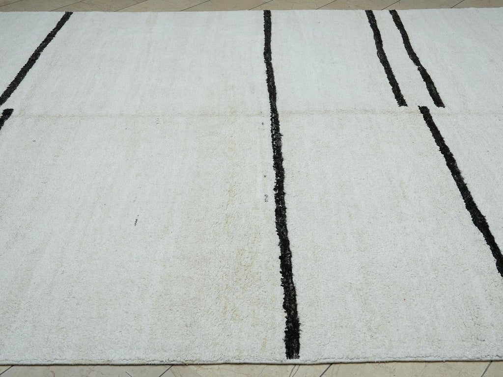 8x12 Handmade Neutral Hemp rug,Minimalist Stripe Design Fine Woven Carpet Rugs