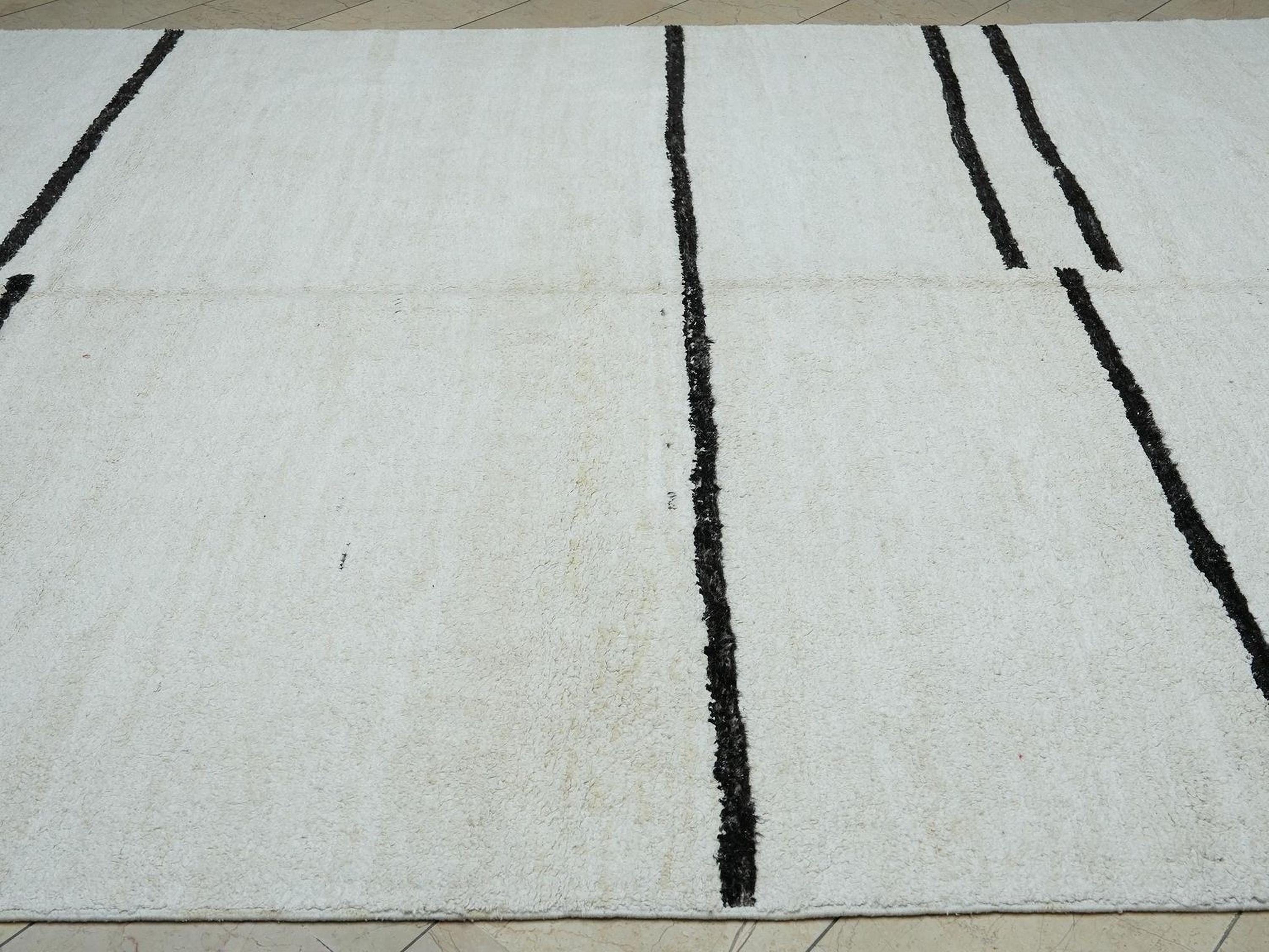 8x12 Handmade Neutral Hemp rug,Minimalist Stripe Design Fine Woven Carpet Rugs